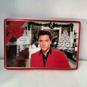 Russell Stover Elvis Presley Christmas Candy Tin Empty Collectible Box